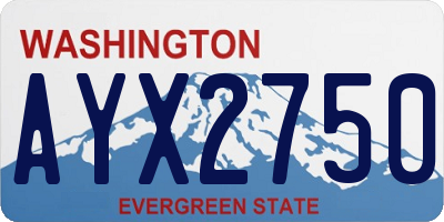 WA license plate AYX2750