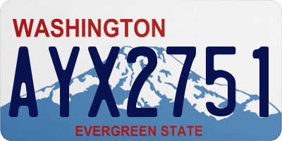 WA license plate AYX2751