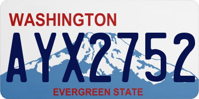 WA license plate AYX2752