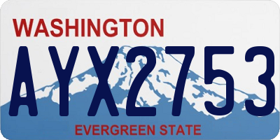 WA license plate AYX2753