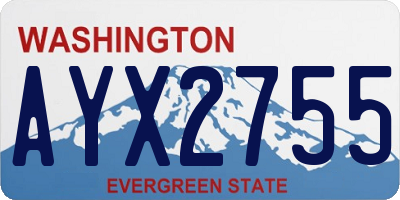 WA license plate AYX2755