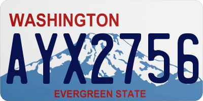 WA license plate AYX2756