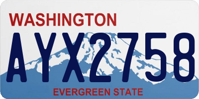 WA license plate AYX2758