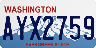 WA license plate AYX2759