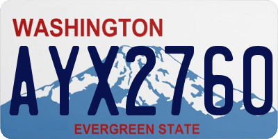 WA license plate AYX2760