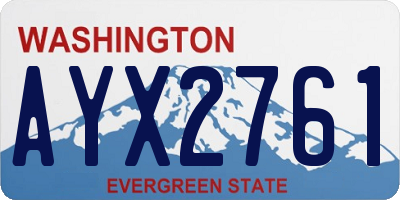 WA license plate AYX2761