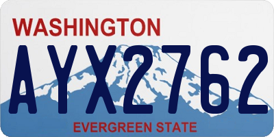 WA license plate AYX2762