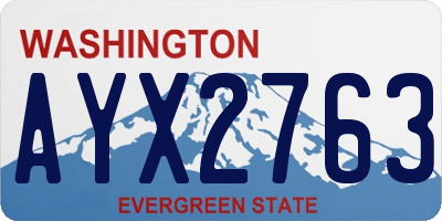 WA license plate AYX2763