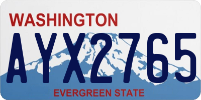 WA license plate AYX2765