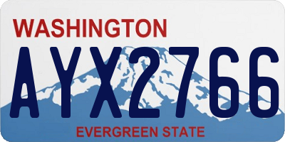 WA license plate AYX2766