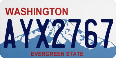 WA license plate AYX2767