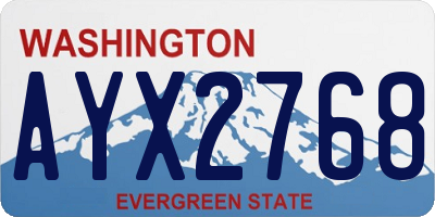 WA license plate AYX2768