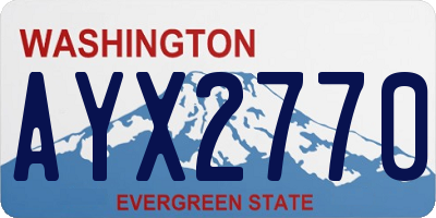 WA license plate AYX2770