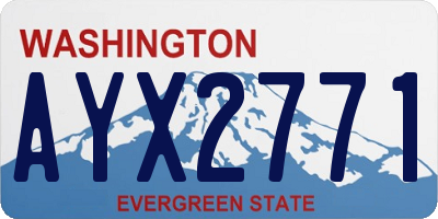 WA license plate AYX2771