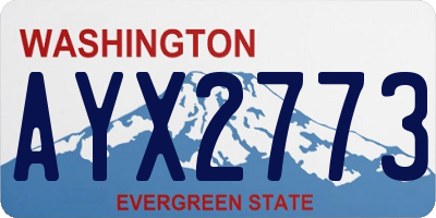 WA license plate AYX2773