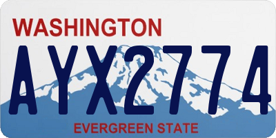 WA license plate AYX2774