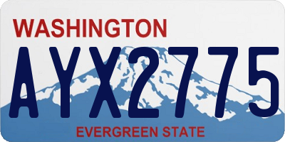 WA license plate AYX2775