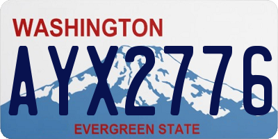 WA license plate AYX2776