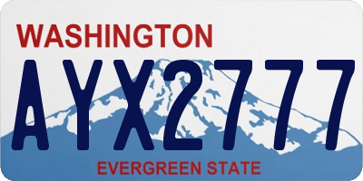 WA license plate AYX2777