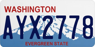 WA license plate AYX2778