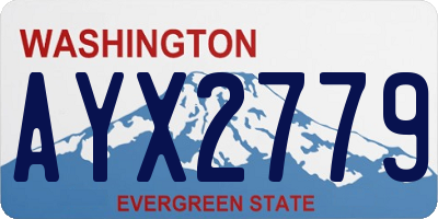 WA license plate AYX2779