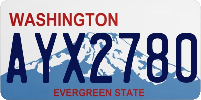 WA license plate AYX2780