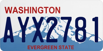 WA license plate AYX2781