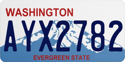 WA license plate AYX2782