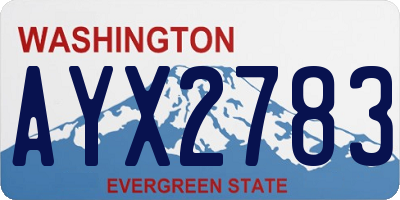 WA license plate AYX2783