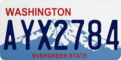 WA license plate AYX2784