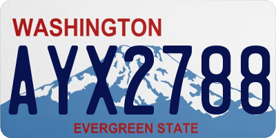 WA license plate AYX2788