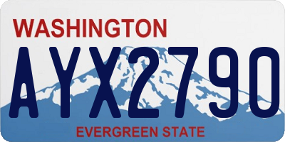 WA license plate AYX2790