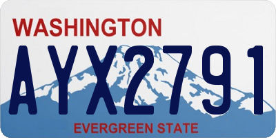 WA license plate AYX2791