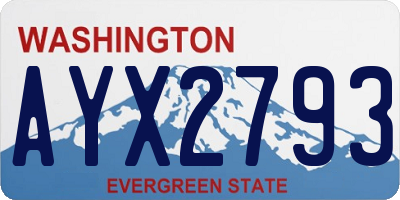 WA license plate AYX2793