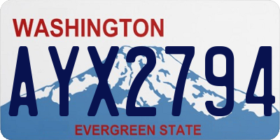 WA license plate AYX2794