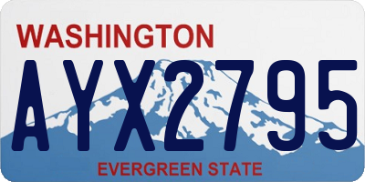 WA license plate AYX2795