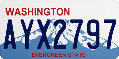 WA license plate AYX2797