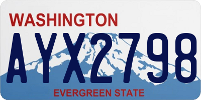 WA license plate AYX2798