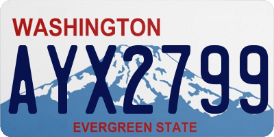 WA license plate AYX2799