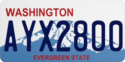 WA license plate AYX2800