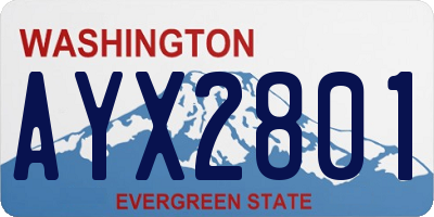 WA license plate AYX2801