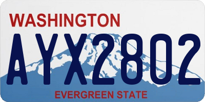 WA license plate AYX2802