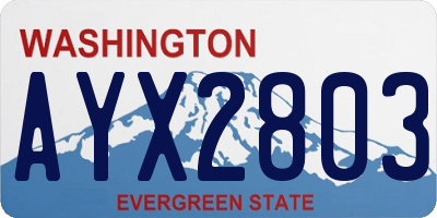 WA license plate AYX2803