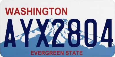 WA license plate AYX2804