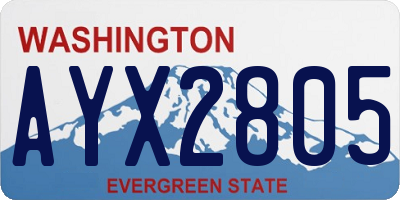 WA license plate AYX2805