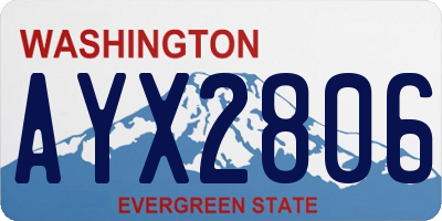 WA license plate AYX2806