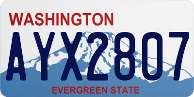 WA license plate AYX2807