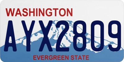 WA license plate AYX2809