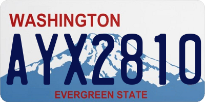 WA license plate AYX2810