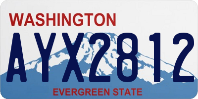 WA license plate AYX2812